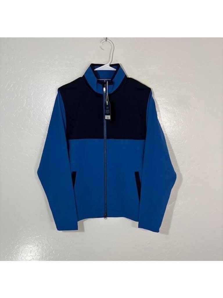 Footjoy 1857 Track Jacket Mens Small Blue Navy Full Zip Jersey Golf Stretch